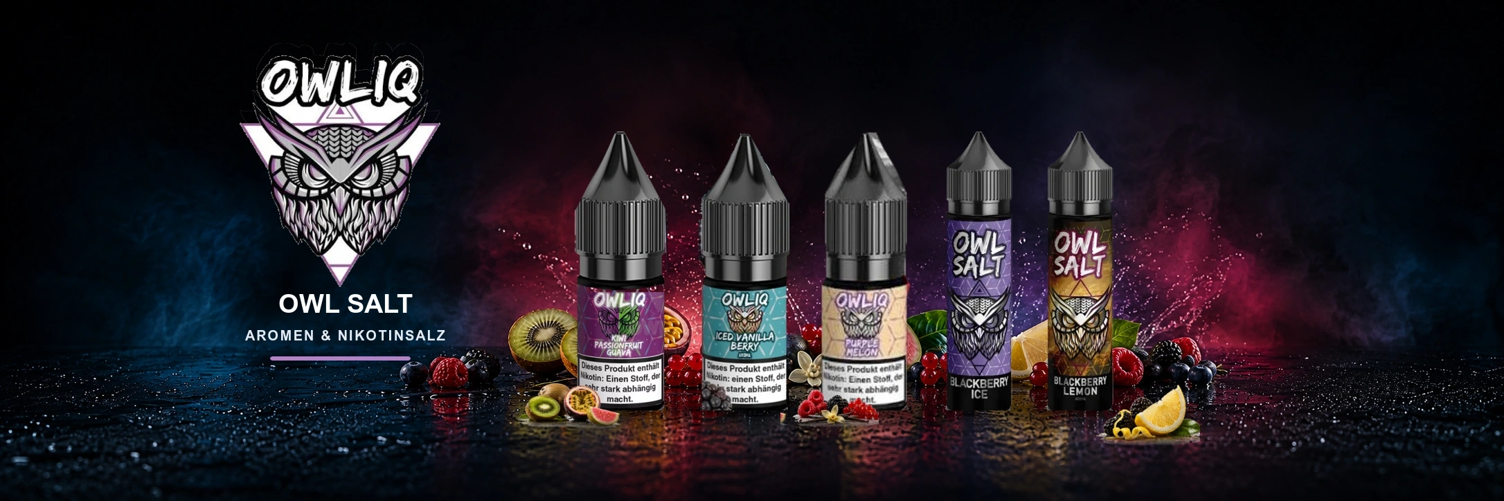 OWL Salt Aromen und OWLIQ Nikotinsalz-Liquids
